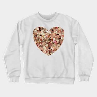 Glowing lily flowers in gold and pink color shades, oil effect Crewneck Sweatshirt